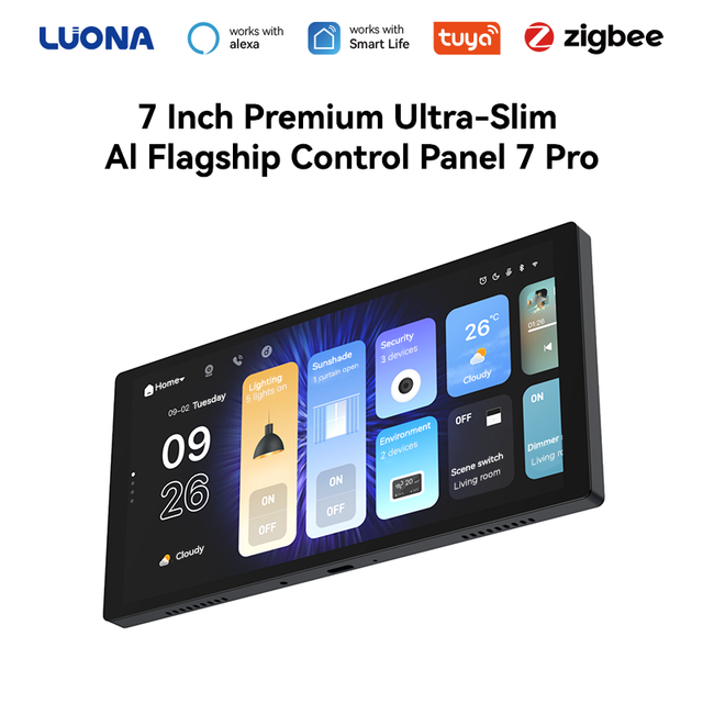 Newest 7 Inch Tuya Smart Control Panel 7 Pro Ultra-Slim AI Flagship Touch Screen Smart Home Central Control Panel