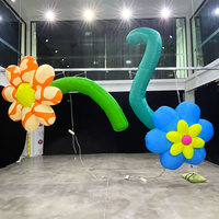 Fleurs gonflables personnalisées avec éclairage LED à motifs, fleurs géantes jaunes, bleues, oranges, décoration gonflable pour scène et parc