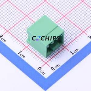 DB2EVC-2.54-3P-GN Plug-in Terminal Block Through hole,P=2.54mm Connector Board-to-Board / Socket - Closed 1x3P 2.54mm Green - Product Image 1