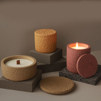 Moule nordique de vase de ciment moules de silicone de pot de fleur pour les pots concrets de bougie avec le couvercle
