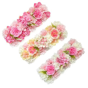 Guirlande de fleurs artificielles en soie, mélange de roses et d'hortensias, pour la décoration de l'allée de mariage et des centres de table - Product Image 1