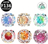 Getta G23 Titanium Alloy Sandwich Gradient Eight-Sided Rose-Cut Zircon Flash Tongue Nail Human Body Piercing Ear Bone Stud