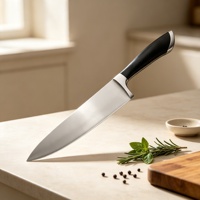 Couteau de chef professionnel en acier inoxydable à haute teneur en carbone, couteau de cuisine ergonomique avec manche antidérapant, tranchant pour la viande et les légumes