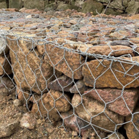 Gabion hexagonal revêtu de Galfan, gabion durable pour la restauration des rivières