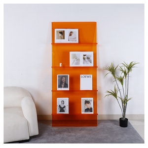 Scaffale per libri in acrilico <span class=keywords><strong>blu</strong></span> trasparente sul pavimento per riporre e esporre - Product Image 6