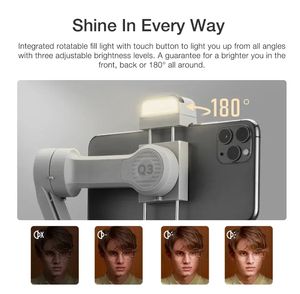 ZHIYUN SMOOTH <span class=keywords><strong>Q3</strong></span> Estabilizador de cardán de mano flexible de 3 ejes Smartphones <span class=keywords><strong>Combo</strong></span> Luz de relleno para Smartphone - Product Image 4