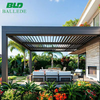 Système de toit motorisé imperméable à l'eau pour ouverture et fermeture, pergola en aluminium à lames orientables pour jardin