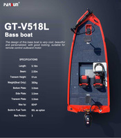 Bateau à fond plat en aluminium V518L compatible avec le bateau en aluminium Kimple