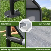 Fabriek 4 'X 4' X 3 'Pet Tent Handleiding Waterdichte Bescherming Tegen De Zon Buiten Schaduw Schuilplaats Kleine Dieren Honden Grond Nagels Luifels