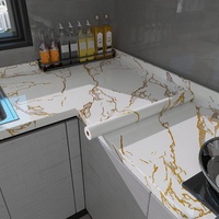 Papier Peint Moderne Géométrique Effet Marbre Auto-Adhésif Étanche Anti-Humidité pour Cuisine Salle de Bain Appartement et Murs Domestiques