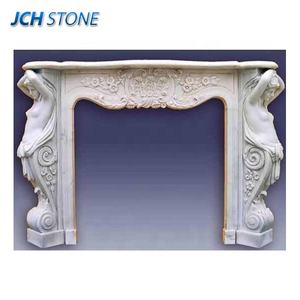 Hand Carved White <strong>Marble</strong> Stone Fireplace Surround Frame <strong>Hearth</strong> <strong>Slab</strong> - Product Image 4