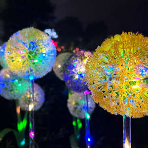 Lampu LED bunga Dandelion tahan air dekorasi liburan pernikahan kebun dioperasikan baterai baja tahan karat Multi Warna - Product Image 2