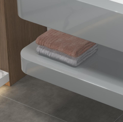 Гостиничные Шкафы для ванной комнаты с двойной раковиной и плавающие столики с зеркалом - Product Image 5