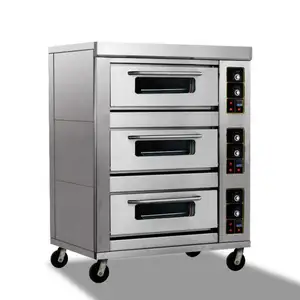 OEM Commercial Gas Bakery Oven With CE ISO Fast Healthy Food Grade 2 Deck 4 Tray Pizza Bread Baking Oven