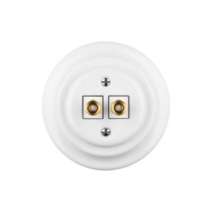 Conector de audio de doble puerto de cerámica blanca Pro-Grade-Placa de pared resistente para una conectividad confiable - Product Image 3