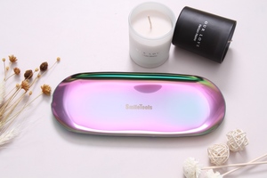 Stainless Steel Copper Silver <strong>Tray</strong> <strong>Candle</strong> Accessories Plate <strong>Candle</strong> <strong>Tray</strong> for Christmas Birthday Gifts - Product Image 2