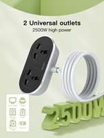 Untuk SC2018 Tahan Api CE ROHS untuk Soket Ekstensi Pengisi Daya Dinding dengan 2 Outlet Dukungan Steker Universal