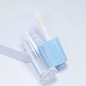 Grands tubes de gloss à lèvres transparents avec applicateur en forme de pied de chèvre, avec capuchon rose, 6 ml, avec grand pinceau/brosse - Product Image 2