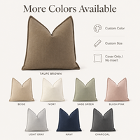 Housse de coussin personnalisée OEM ODM pour la décoration de la maison, couleur unie, carrée