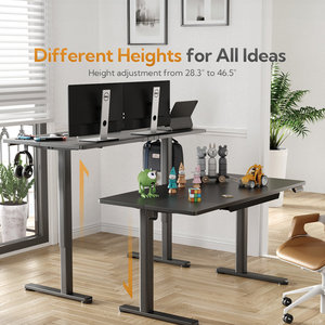 Venta al por mayor de altura ajustable escritorio eléctrico de pie con cajones, de pie escritorio eléctrico de altura ajustable, negro - Product Image 2