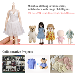 Ensemble de vêtements <span class=keywords><strong>en</strong></span> <span class=keywords><strong>velours</strong></span> à pois pour petites poupées, personnalisable avec logo d'usine, pour animaux <span class=keywords><strong>en</strong></span> peluche (ours, lapin), accessoires vestimentaires miniatures - Product Image 2