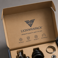 Boîte d'expédition en carton ondulé personnalisée Lionwrapack pour pièces automobiles avec insert en papier, logo et certification FSC