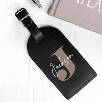 Etiquettes personnalisées en cuir PU avec logo personnalisé étiquette d'identification de voyage pour valise bagage à main