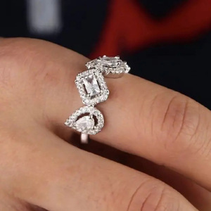 Anello Vintage Geometrico a Goccia Quadrata per Donne, Accessorio Minimalista per Uso Quotidiano - Product Image 2
