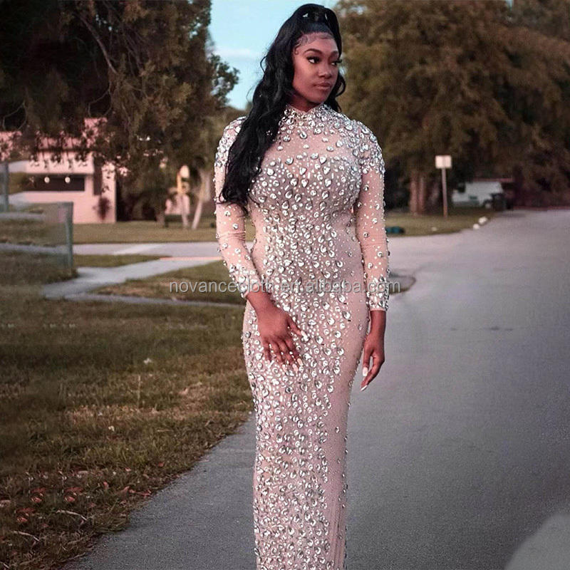 Venta caliente brillante elegante malla cristal vestido Soarkl - Main Image