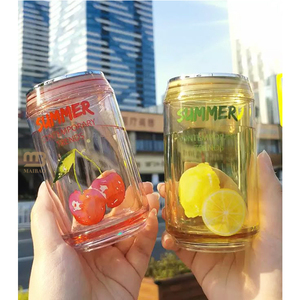 Lattina di succo di plastica trasparente rotonda per Cocktail usa e getta cibo e bevande bottiglia di tè al latte <span class=keywords><strong>acqua</strong></span> <span class=keywords><strong>frizzante</strong></span> bottiglia di plastica - Product Image 2