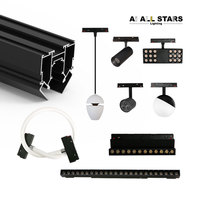 Profilés en aluminium étirés pour éclairage sur rail magnétique à film textile, pour projets d'aménagement intérieur, 48V DC
