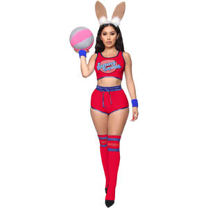 Costume de cosplay de lapin beige pour femmes, tenue complète d'Halloween avec short, bandeau, chaussettes, thème de film spatial, lingerie <span class=keywords><strong>sexy</strong></span> - Product Image 6
