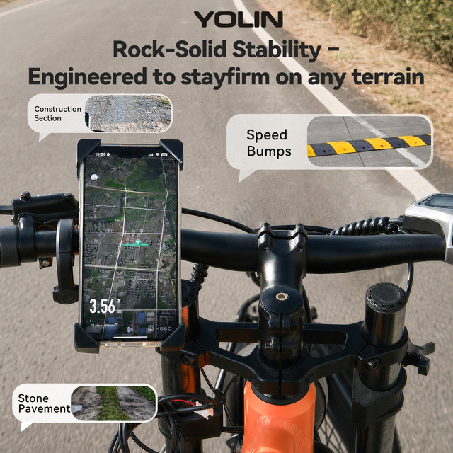 Yolin YL-06U IP65 Waterproof Motorcycle Phone Mount 32-60V to 5V Output Universal 22.2mm Handlebar Holder Durable ABS and PC