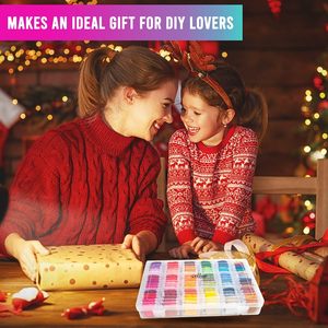 Kit de fils à broder 108 couleurs, 99% <span class=keywords><strong>coton</strong></span>, 9 fils métalliques, codage couleur <span class=keywords><strong>DMC</strong></span>, pour point de croix et bracelets d'amitié - Product Image 4