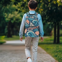 Sac à dos portable pour étudiant de 17 pouces avec motif coquillages et coques de canoë et bretelles réglables