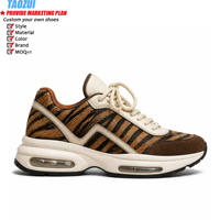 Chaussures de course pour hommes en gros, design personnalisé, imprimé animal, robustes, respirantes, confortables, durables, tendance et à la mode