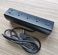 Multiprise Baiyou standard US, 3 prises CA, 2 ports USB Type-C, 15A, ignifuge, rallonge murale en PC