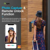 Cerradura de Puerta Digital Inteligente con Huella Dactilar Wifi para Hogar, Eseye OEM, Puerta de Aluminio con Voz, Cámara Inteligente y Protección Contra Grafitis para Seguridad del Hogar