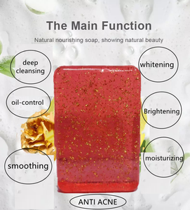 オーガニックバス用品プライベートラベルフェイスボディビーガンスキンケア<span class=keywords><strong>24K</strong></span>金箔リーフローズエキスビタミンcホワイトニングビューティーバー石鹸 - Product Image 3