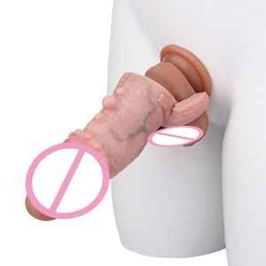 -G1301 Wearable Hollow Realistic Penis Sleeves Sex Toy Men's Penis Cover Adult Sex Toy Stretchable <b>Silicone</b> Cover - Product Image 6
