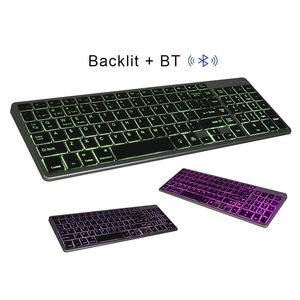 Clavier sans fil rétroéclairé pour bureau, blanc, Bluetooth 5.0, clavier externe Bluetooth pour tablettes Samsung, téléphone, ordinateur portable - Product Image 2