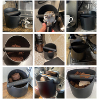 Contenitore per Fondi di Caffè di Grande Capacità con Barra Rimovibile e Base Antiscivolo per Macchine da Caffè Domestiche e da Ufficio