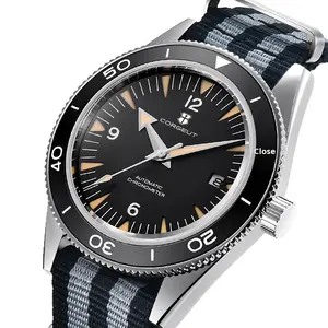 Montre homme populaire MIYOTA en acier inoxydable, entièrement automatique, mécanique, pour étudiant, mouvement pur mécanique, verre saphir, étanche 3 ATM - Product Image 1