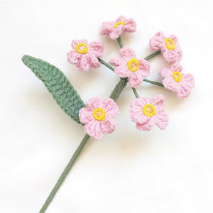 Ganchillo hecho a mano Forget <span class=keywords><strong>Me</strong></span> Not Flores de punto Lana hecha a mano Tejer flores de ganchillo para decoración del hogar - Product Image 6