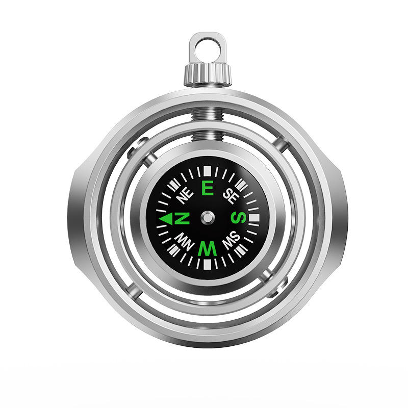 New Kinetic Fidget Spinner Compass Fingertip Gyroscope Stress Relief Spinning Ring Toy Aluminium Alloy Lanyard Metal