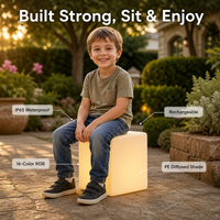 Lámpara de Jardín de Plástico para Exteriores, Cubo LED de 16 Colores Cambiantes, IP65 Impermeable, Recargable, para Decoración de Patio y Terraza