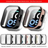 Coque de protection intégrale en PC rigide BEEFLYPOWER 2-en-1 avec protection d'écran en verre trempé pour Redmi Watch 6 Active