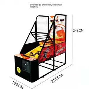 Pop Street Fold Arcade Basketball Game Machine With Coin Operated Lottery Ticket Redemption For Indoor Playground