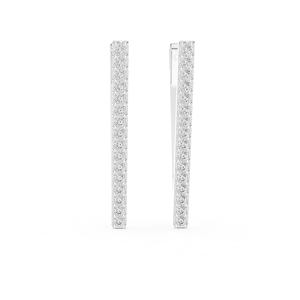 Boucles d'oreilles en argent plaqué avec diamants de laboratoire pour femmes, bijoux raffinés élégants, éclat brillant, cadeau pour les événements spéciaux - Product Image 1
