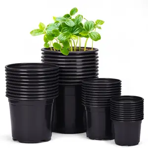 Pot tanaman plastik kamar tidur, Pot tanaman berkebun luar ruangan dengan lubang drainase